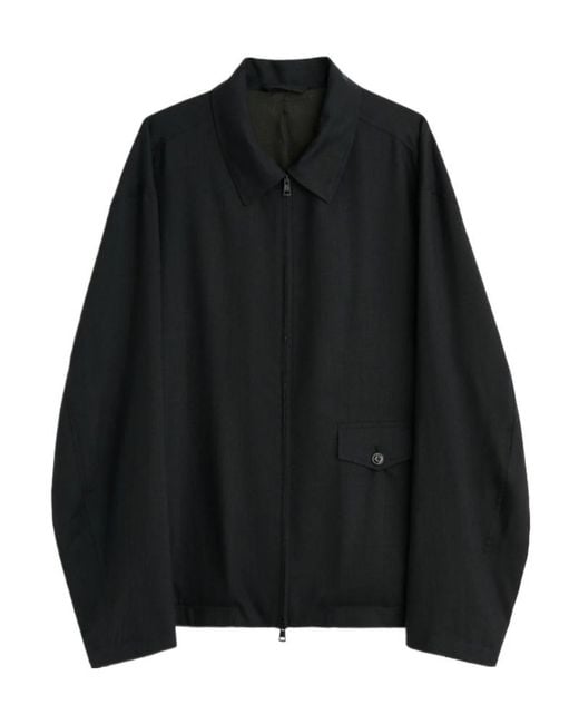 Our Legacy Black Zip-Front Knitted Jacket for men