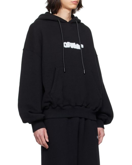 Off-White c/o Virgil Abloh Black Logo Printed Long-Sleeved Hoodie for men