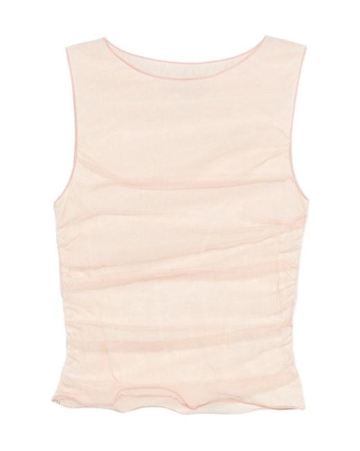 Patrizia Pepe Natural Gathered Blouse