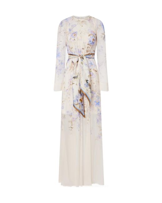 Zimmermann White Luna Belted Floral Maxi Dress