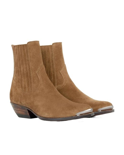 Céline Brown Cruiser Boots Chelsea Boot With Metal Toe
