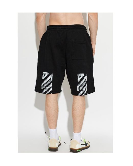 Off-White c/o Virgil Abloh Black Drawstring Elastic-Waist Shorts for men
