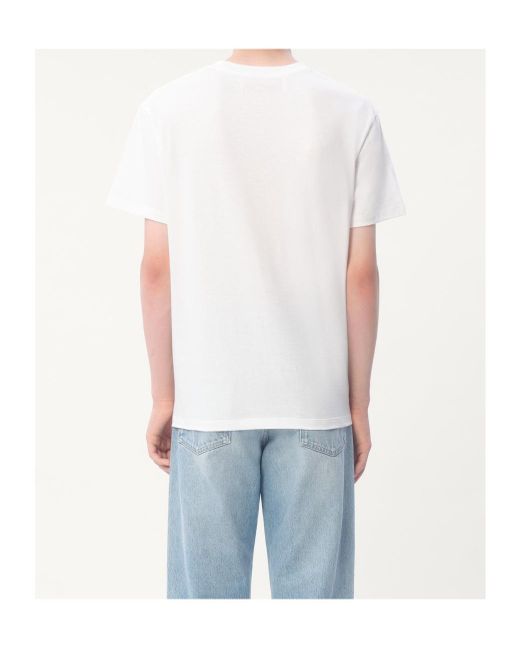 Valentino White Vlogo Embroidered Crewneck T-Shirt for men