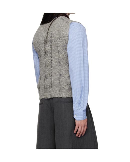 Our Legacy Gray Link V-Neck Knitted Vest for men