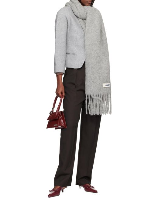 Jacquemus Gray The Carro Fringed Edge Scarf