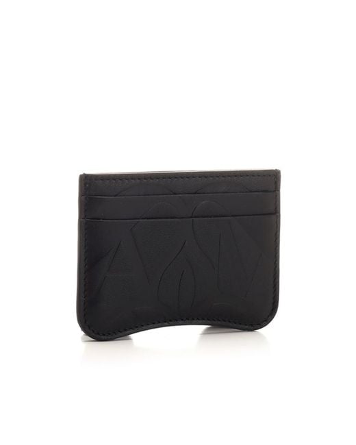 McQueen Black The Seal Logo Embossed Cardholder