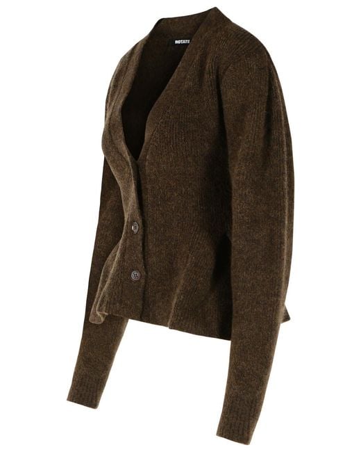 ROTATE BIRGER CHRISTENSEN Brown Alpaca Blend Cardigan