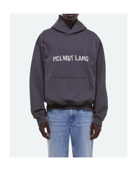 Helmut Lang Blue Long-Sleeved Hoodie for men