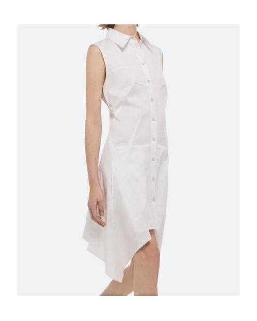 Helmut Lang White Bustier Shirt Dress