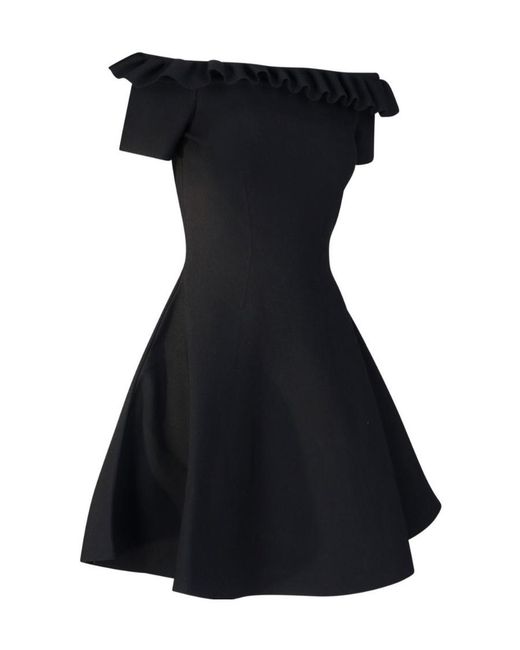 McQueen Black Off-Shoulder Mini Dress