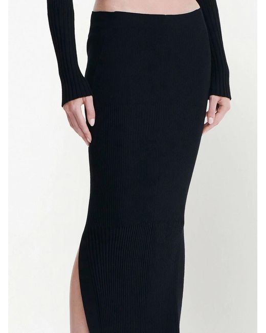Dion Lee Black Gradient Ribbed-Knit Maxi Skirt