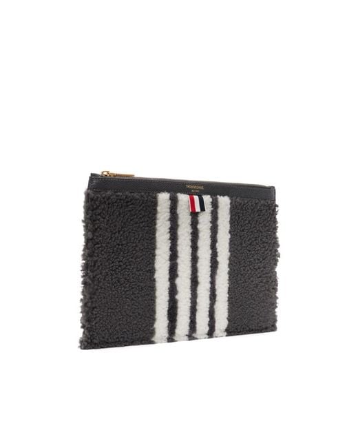 Thom Browne Black Small 4-Bar Stripe Document Holder for men