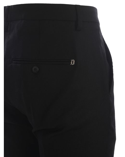 Dondup Black Gaubert Stretch Wool Pants for men
