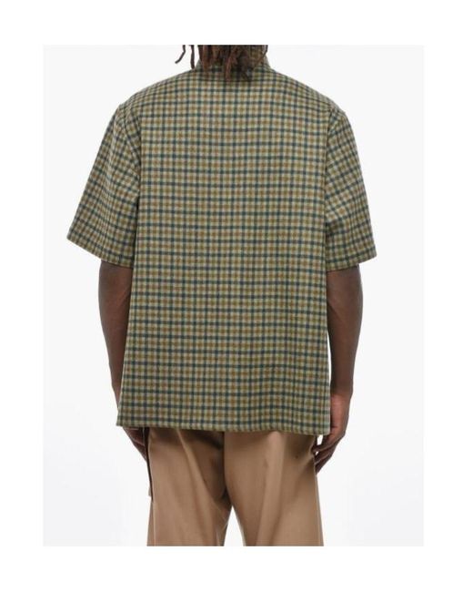 DARKPARK Green Checked Short-Sleeve Shirt for men