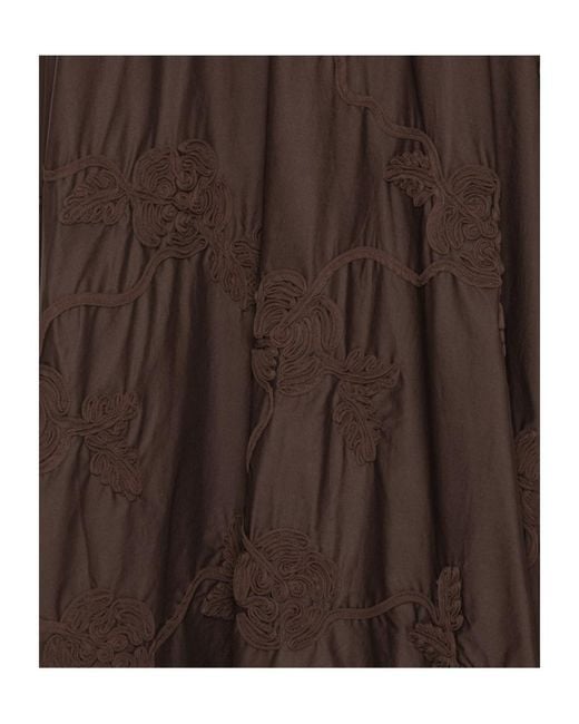 ROTATE BIRGER CHRISTENSEN Brown Flower Midi Skirt