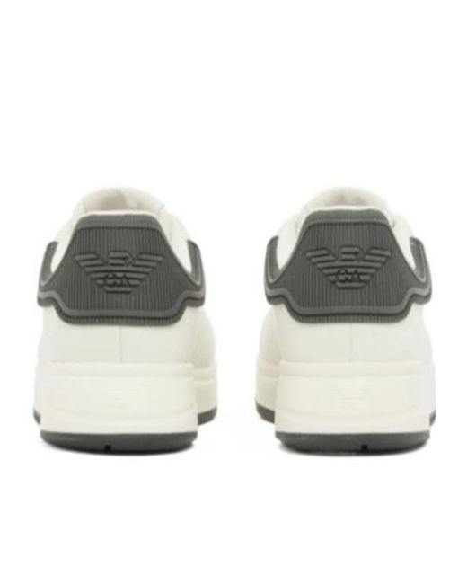 Emporio Armani White Chunky Sole Low-Top Sneakers for men