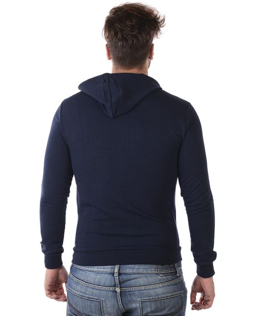 Emporio Armani Blue Hooded Long-Sleeved Sweater for men