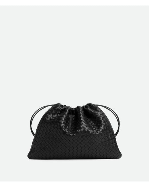 Bottega Veneta Black Calfskin Embellished Dustbag Shoulder Bag