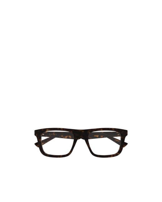 Gucci White Eyewear Square Frame Glasses for men