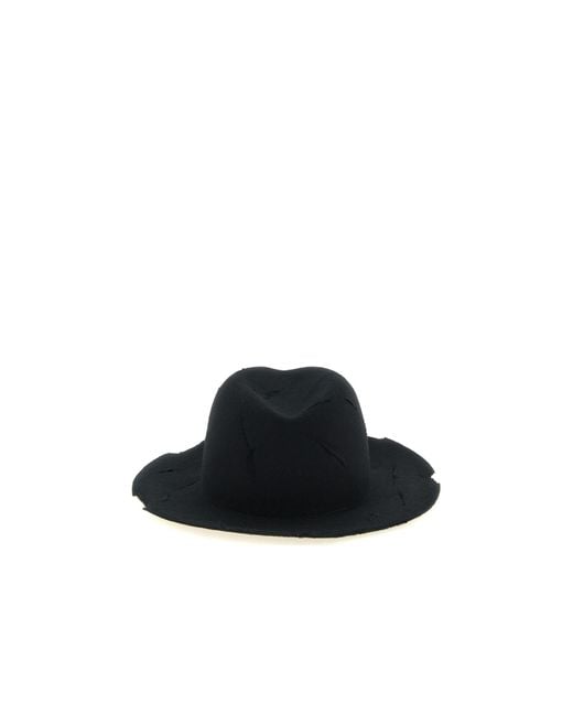 Yohji Yamamoto Black Cut-Out Hat for men