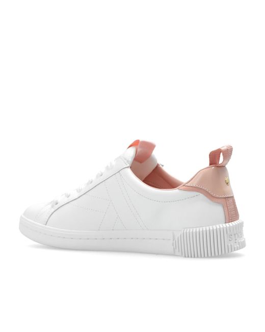 Kate Spade White Colour-Block Leather Sneakers