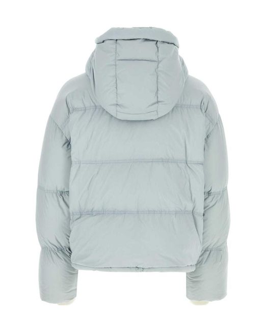 AMI Blue Logo-Patch Padded Jacket for men
