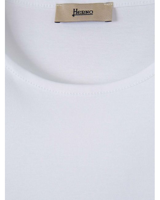 Herno White Short-Sleeved Crewneck T-Shirt