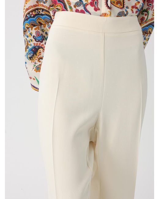 Etro Natural Zip Fastened Flared Trousers