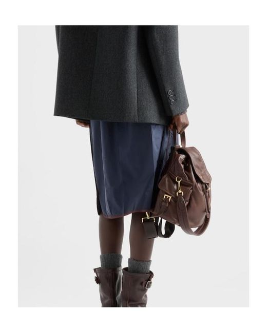 Prada Blue Re-Nylon Elasticated Waistband Skirt