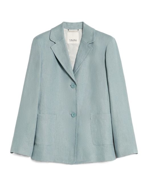 Max Mara Blue 'S Single-Breasted Long-Sleeved Jacket