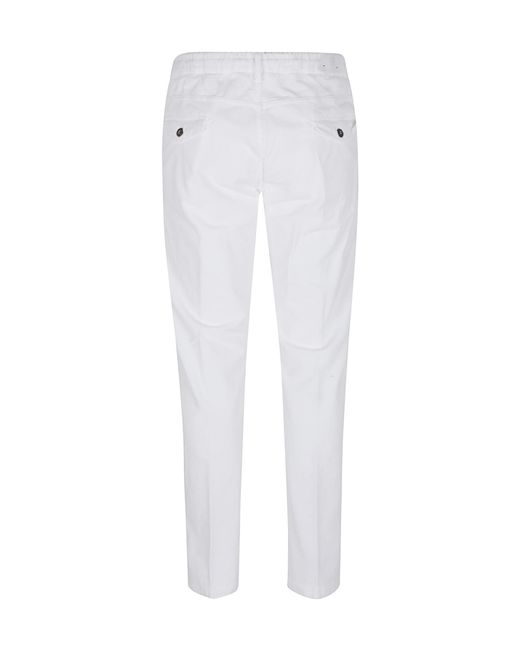 Eleventy White Drawstring Regular-Fit Pants for men
