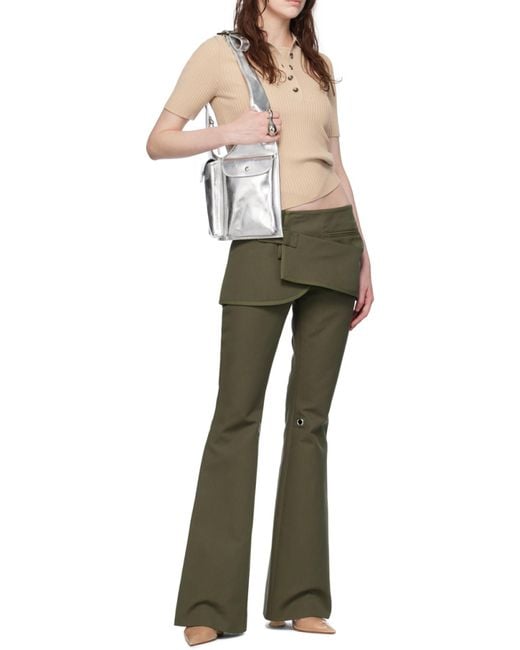 Courreges Green Courrèges Pointy Rib-Knit Tank Top