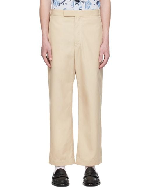Thom Browne Natural Typewriter Cloth Straight-Leg Trousers for men
