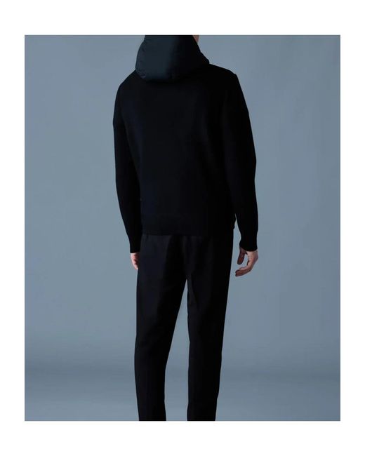 Mackage Blue Long-Sleeved Knitted Down Jacket for men