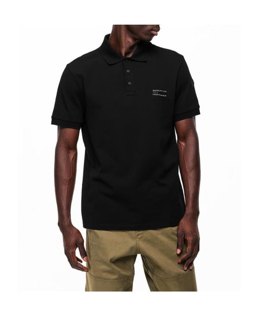 Moncler Black Short Sleeve Polo Shirt for men