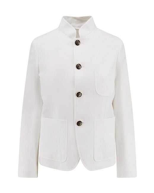 Loro Piana White Spagna Linen Blazer