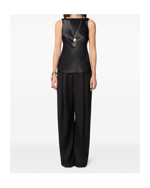 Nina Ricci Black Draped Sleeveless Top