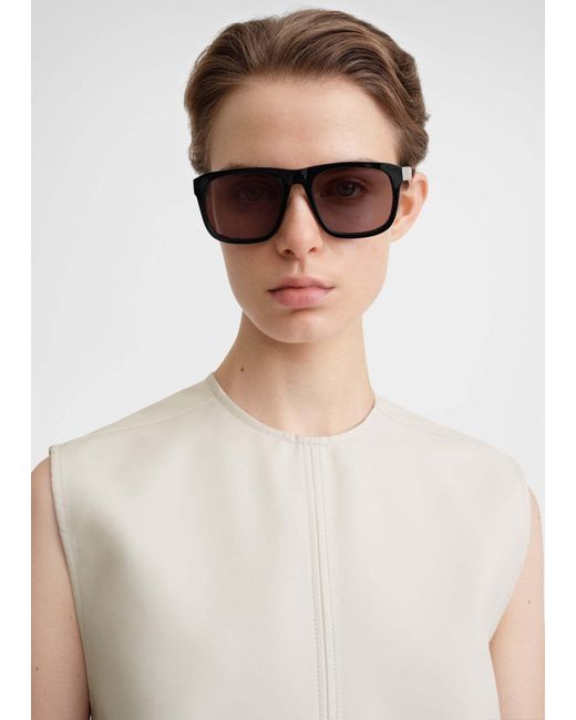 Totême Metallic Totême Logo Plaque The Navigators Square-Frame Sunglasses