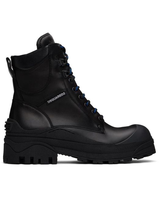 DSquared² Black Urban Combat Boots for men