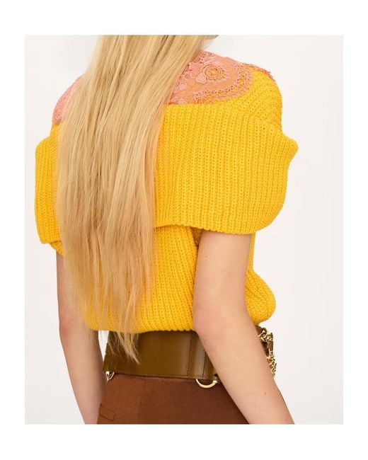 Chloé Yellow Cape Cardigan