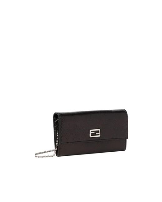 Fendi White Tube Continental With Chain