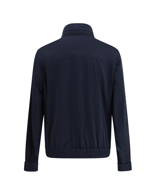 Brunello Cucinelli Blue Water-Resistant Bomber Jacket for men