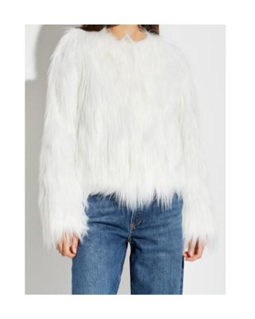 Stand Studio White Eilish Faux Fur Jacket