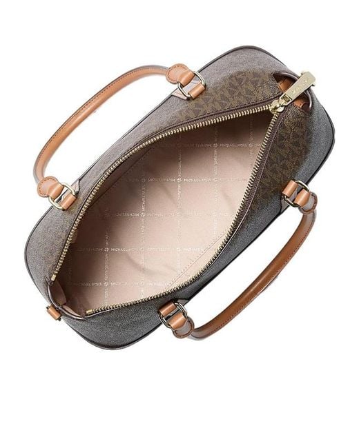 MICHAEL Michael Kors Brown Andie Medium Signature Logo Satchel Bag