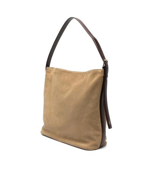 A.P.C. Natural Maxi Suede-Finish Shoulder Bag