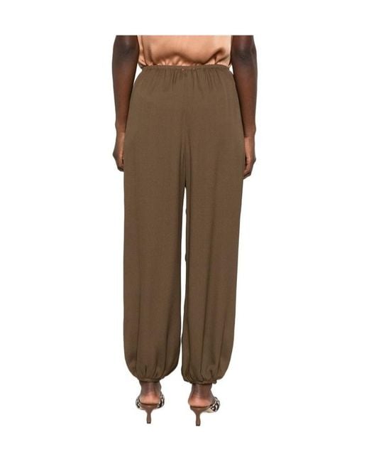 Forte_forte Brown Drawstring-Waist Elasticated-Hem Trousers