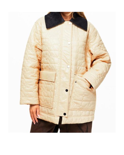 Ganni Natural Lightweight Quilted Jacket