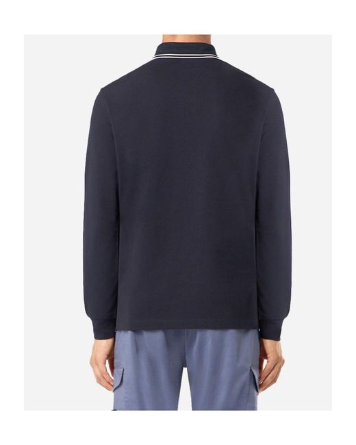 Stone Island Blue Slim Fit Long Sleeved Polo Shirt for men