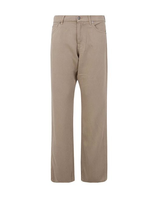 7 For All Mankind Gray Tess Logo-Patch Straight-Leg Trousers