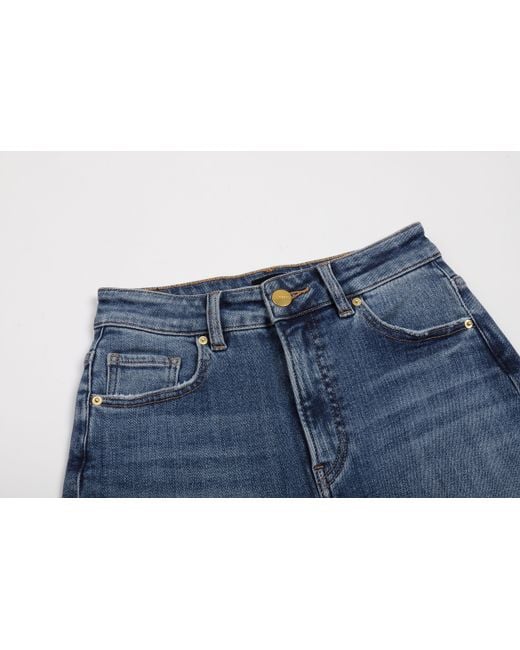 LIU REGALI Blue Straight Zipper Jeans